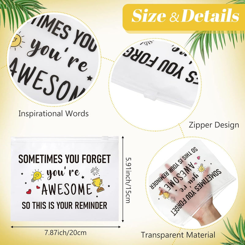 50 Pcs Inspirational Gifts EVA Cosmetic Bag for Women You Are Braver Awesome Makeup Bag Mini Toiletry Bag with Zipper Encouragement Birthday Gift for Xmas Daughter Sister Friend, white background, - You Are Awesome