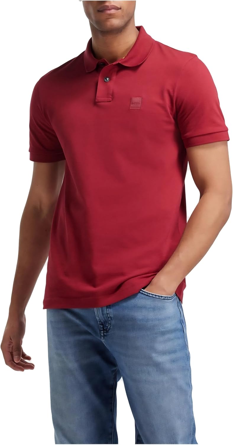 BOSS Men's Passenger Slim Fit Stretch Cotton Polo Shirt with Logo Patch