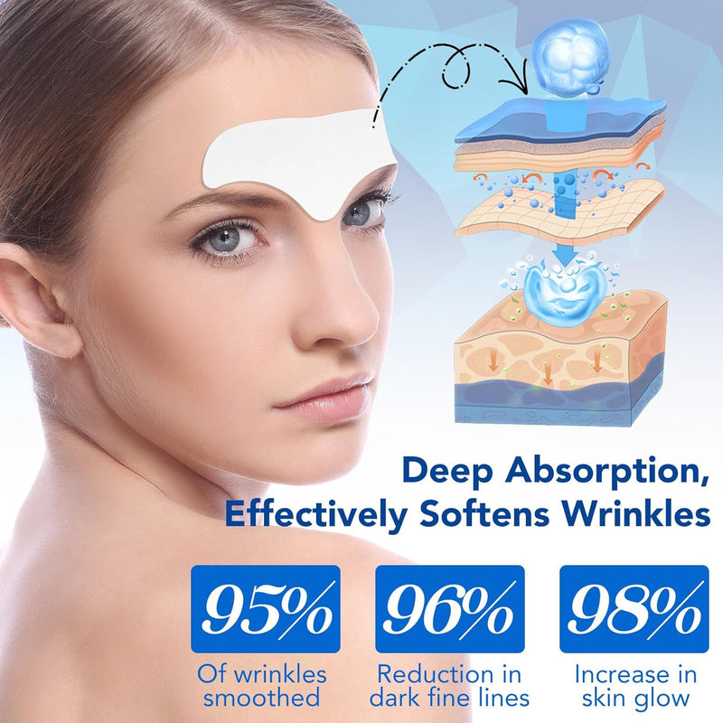 ARIQUILISMA Forehead Wrinkle Patches - 16 PCS Collagen Lines Mask - Frown Wrinkles Pads, Lift Facial Skin Forehead Patch, Unisex