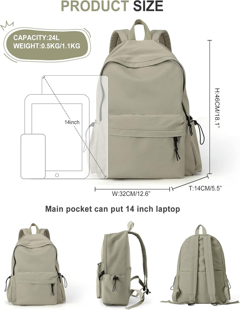 VECAVE Lightweight Casual Laptop Backpack Purse for Women,Travel Backpack with laptop compartment