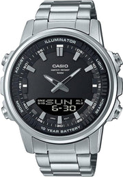 Stainless Steel Band Analog Digital - Black / Silver