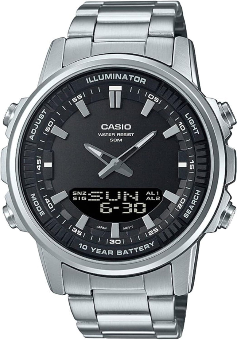 Stainless Steel Band Analog Digital - Black / Silver
