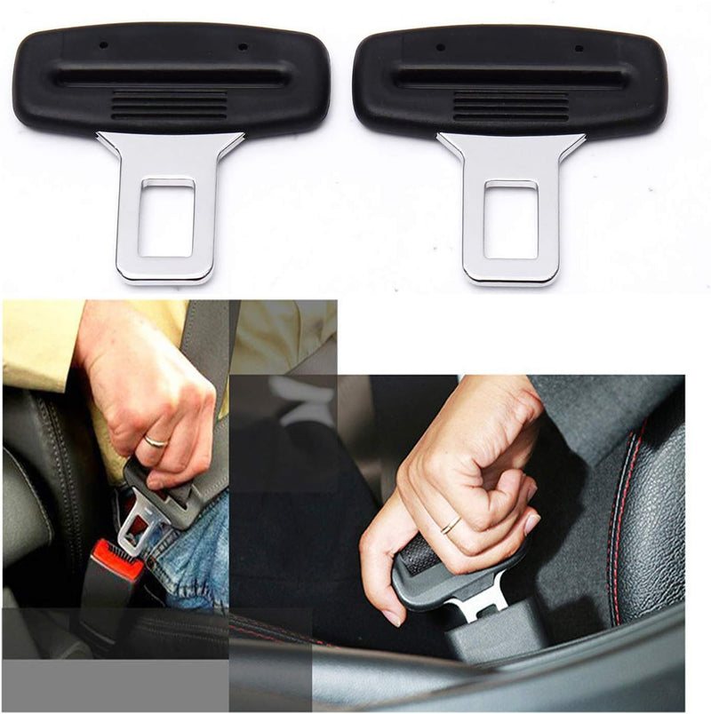 WedFeir 4pcs Car Seat Belt Clips, Car Seat Belt Insert Metal Tongue, Seat Safety Belt Buckle Auto Metal Seat Belt Clip, Universal for Most Vehicle. (Black)