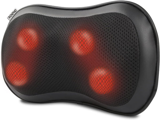 Back Massager with Heat, Ultra Slim Shiatsu Lower Back Neck Massage Pillow, 3-Speeds with Net Cover Electric Shoulder Massage Gift for Mom/Dad at Car Home Office - Modern