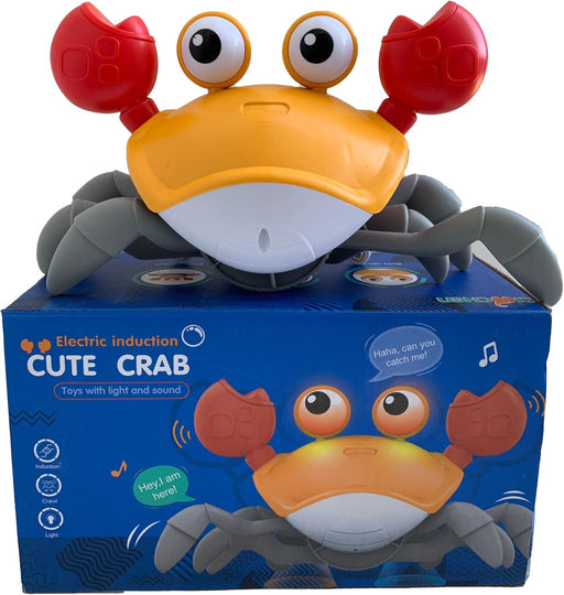 Crawling Crab Baby Toy with Light Up for Kids Toddlers, Musical Toy with Automatically Avoid Obstacles, Sensory Walking Crab Toy for Kids Up to 3-12 Months, Crab Pet Toy Gift - Assorted Color