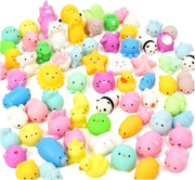 Beauenty 48PCS Halloween Mochi Squishies Toys Pumpkin Ghost Spider Toy for Kids Boys Girls Party Favors Halloween Treat Goody Bag Filler - Animals