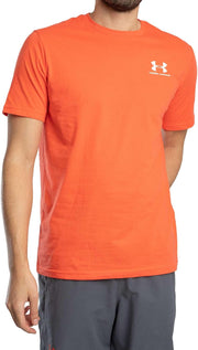 Mens SPORTSTYLE LEFT CHEST SS T-shirt (pack of 1) - Fire / / White