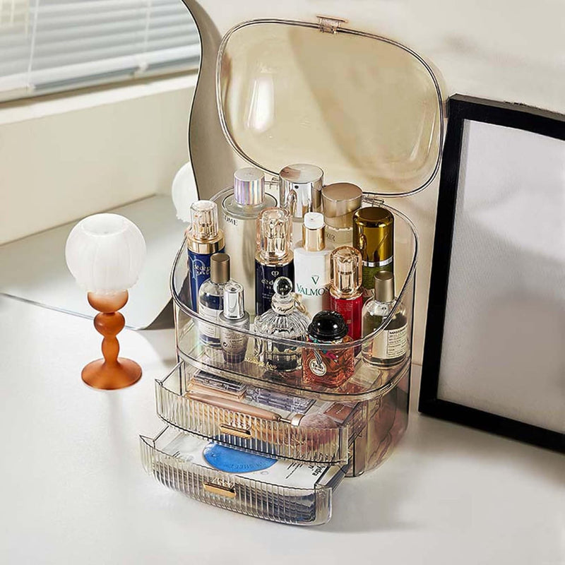 ALOXE Cosmetic Organizer Box Drawers Storage Plastic Stationary Box | Make Up Organiser For Women