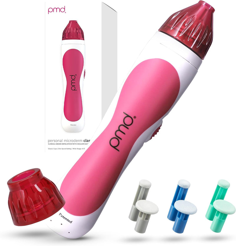 Pmd Personal Microderm Classic - At-Home Microdermabrasion Machine With Kit For Face & Body- Pink - Pink