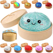SLEEPHEADBig Dumpling Squishy ToyStress Relief Ball - Sparkle Filled Sensory Squeeze Tool,Cute Adorable Soft Silicone Squeeze Toy