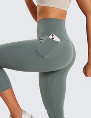 CRZ YOGA Womens Butterluxe Workout Capri Leggings with Pockets 21 Inches - High Waisted Gym Athletic Crop Yoga