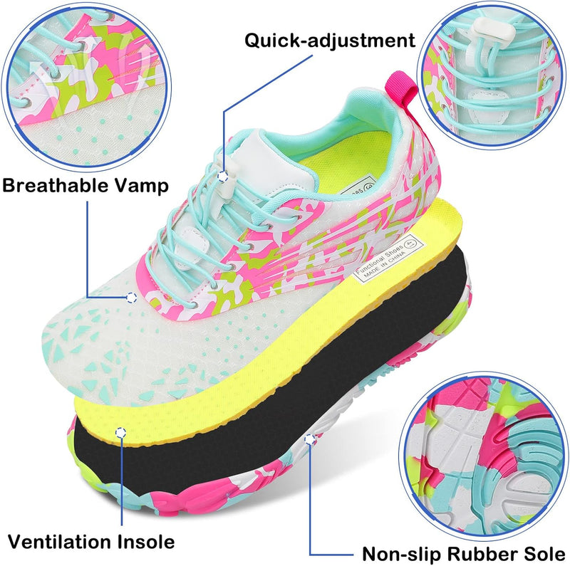 L-RUN Men Women Water Athletics Shoes Quick Dry Barefoot Wide Toe Aqua Beach Shoes for Swimming Surfing