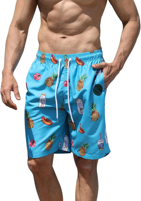 Maeau Men Swim Beach Shorts Quick Dry Swimming Trunks Drawstring Surfing Board Shorts