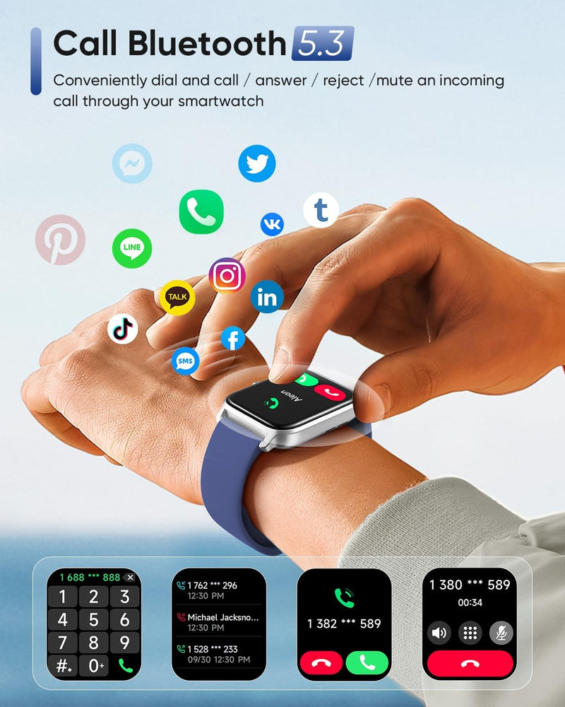 Fitpolo Smart Watch for Women Android & iPhone, Alexa Built-in [1.8" HD Screen] IP68 Waterproof Fitness Watch with Bluetooth Call (Answer/Make), Heart Rate/Sleep/SpO2 Monitor, 105 Sports Trackers