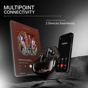boAt New Launch Nirvana Crystl, Transparent Case,Spatial Audio, ANC(32dB), 100Hrs Battery,4Mics ENx, Dual Pair,App Support, Bluetooth Earbuds, TWS Ear Buds Wireless Earphones with mic (Quantum Black)