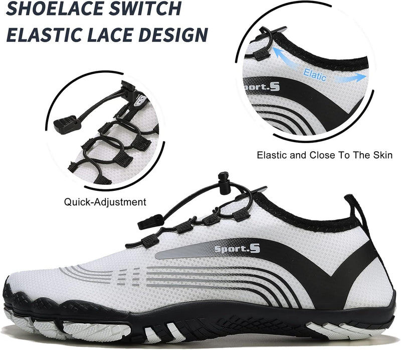 OUSIMEN Water Shoes Womens Mens Quick-Dry Non-Slip Soft Barefoot Swimming Shoes for Pool Beach Aqua Sports Outdoor Surf Water Park Yoga Shoes