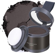 Black Hairline Powder, Black Hair Powder Magic Retouch Hair Concealer for Root Cover Up, Roots Touch Up HairFiber for Men & Women Hairs Dye, Hairline Shadow Puff to Fill Hair Line Grey & White Hairs - Dark Brown Hairline Powder