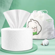 Mumoo Bear Disposable Face Towel 100% Cotton Extra Thick & Soft Facial Cotton Tissue Lint Free Dry Wipes Non-Woven Fabric for Sensitive Skin - 80 Count