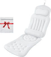 Ergonomic Full Body Bath Pillow for Bathtub, Luxury Tub Pillow for Bath for Headrest Neck and Back Support,130CM White long body pillow with Mesh Washing Bag and Non-Slip Suction Cups.(White) - WHITE
