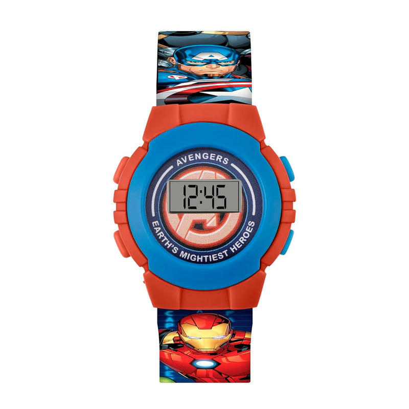Disney Marvel Avengers Red & Blue Character Print Digital Watch , AVG4818