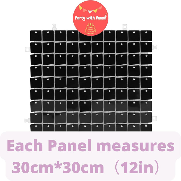 Party with Emma Sequin Wall 12 Pcs Shimmer Wall Rainbow Silver Rose Gold for Birthday Decorations Graduation Wedding & Bachelorette Party Supplies Bride to be Party Birthday (Rainbow)