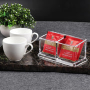 Acrylic Tea Bags Holder Coffee Sugar Bag Case Guest Room Storage Boxes - Holder for Tea Bags, Small Packets, Sweeteners,Sugar Packet, Coffee, Condiment (L16.6W8.2H7.5cm) - L16.6*W8.2*H7.5cm
