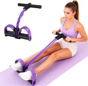 Multifunction Tension Rope, 6-Tube Elastic Yoga Pedal Puller Resistance Band, Natural Latex Tension Rope Fitness Equipment, for Abdomen/Waist/Arm/Leg Stretching Slimming Training - Purple