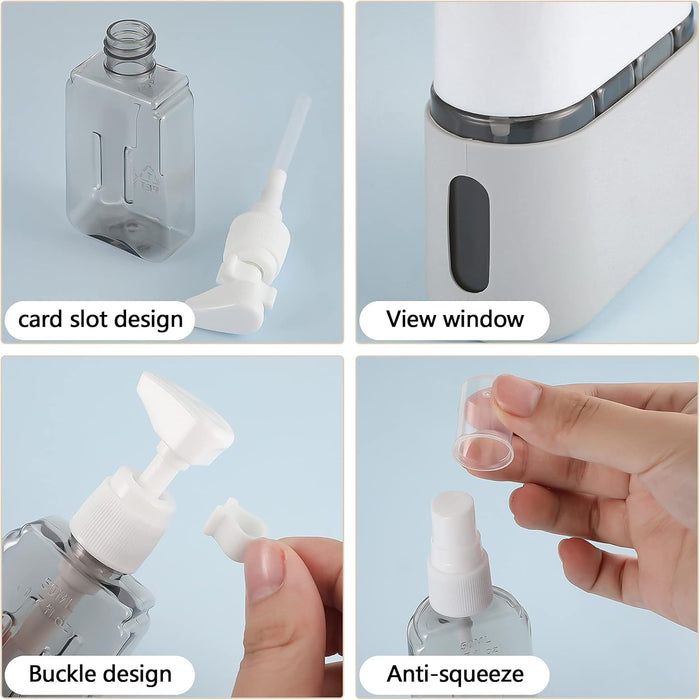2 Sets 8 Pieces Leakproof Travel Bottles for Toiletries, Clear Portable Travel Liquid Container Refillable Shampoo Travel Bottle Sprayer Travel Size Toiletry Bottles Reusable Travel Lotion Bottles