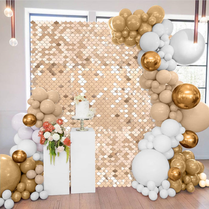 Rainbow Silver Backdrop Shimmer Wall Backdrop Sequin Wall Panel Backdrop for Birthday Wedding Engagement Mermaid Wall Disco Backdrop Decoration（12 Panels）