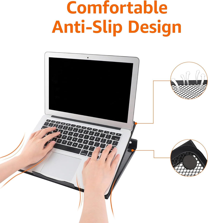 Amazon Basics Ventilated Adjustable Ergonomic Laptop Stand, 33 x 28.7 x 18.5 cm, Black