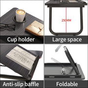 SKY-TOUCH Foldable Laptop Desk,Portable Laptop Bed Tray Table, Adjustable Height Tilt - Non-slip Design with Cup Holder,Lapdesk Work for Reading Study Eating Computer Table Deskfolding Sofa Couch