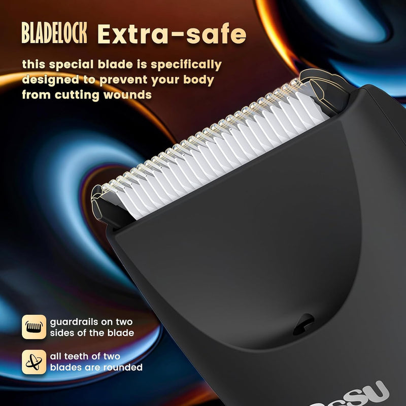 ENSSU Body Trimmer for Men, Electric Manscape Hair Trimmer, Waterproof Ball Trimmer for Chest, Beard, and Pubic Hair with LCD Display, Recharge Dock