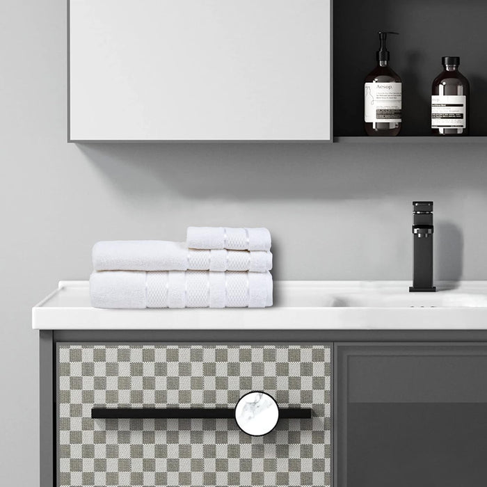 6 Piece Towel Set Luxury Hotel Quality 600 GSM 100% Turkish Genuine Cotton, 2 Bath Towels, 2 Hand Towels, 2 Washcloths, Super Soft & Absorbent - (Bright White, 6 Piece Towels)