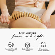 Tuuli Accessories - Curved Wooden Massage Roller for Waist and Thigh, Multi-Functional Body Roller for Cellulite Reduction and Muscle Tension, Natural Massager for Women and Men