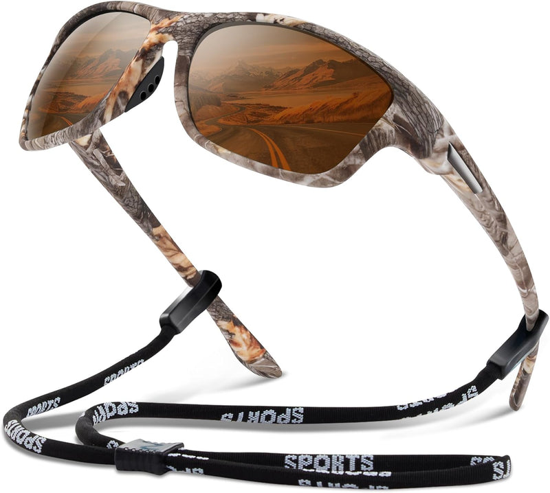 suoso Polarized Sports Sunglasses for Men: UV400 Protection Glasses Womens Wrap Around Goggles for Driving Fishing