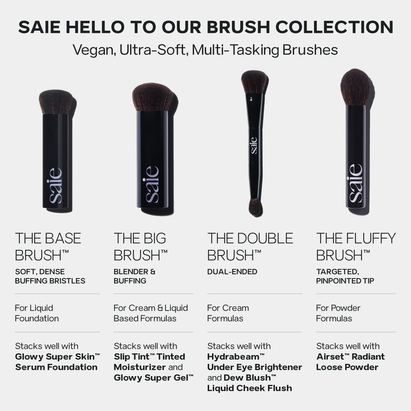 Saie The Big Brush - Soft, Multi-Use Liquid + Cream Makeup Brush - Buffing Makeup Applicator With Synthetic Bristles For Easy Blending + Building - Vegan, Cruelty-Free (1 Count)