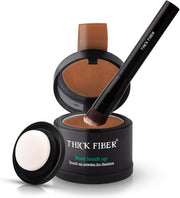 THICK FIBER Root Touch Up & Hairline Powder for Grey Root Coverage & Thin Hair Water & Sweat Resistant with Precise Brush Hair Loss Concealer for Roots, Bald Spots & Fill-In (Medium Brown) - Medium Golden Brown 4g ( Pack of 1)