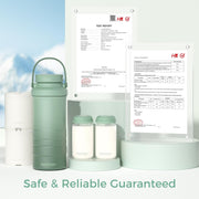 Momcozy 22oz Portable Breast Milk Cooler for Outdoor, Life Saver with 360 Total Cooling for 24 Hours, Larger Capacity Travel Breastmilk Chiller with 2pcs Baby Bottles for Breastmilk Storage, Green