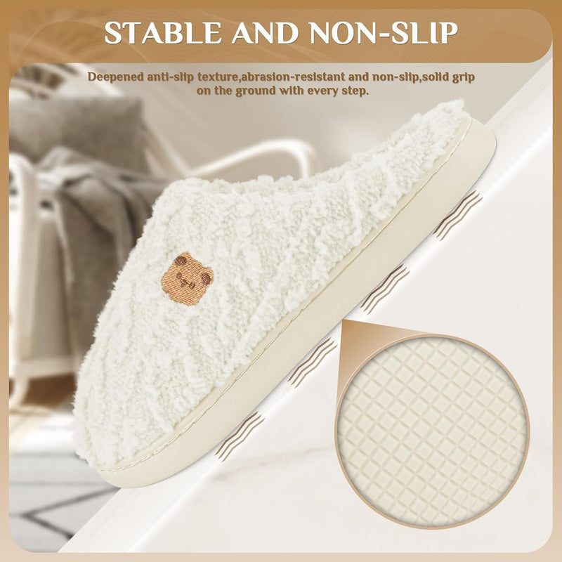 Anti-Skid Cozy Plush for Indoor Outdoor Slippers