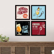 kotart Engineered Wood Photo Frames For Kitchen And Restaurant Wall Decoration - Food Quotes Decor Poster With Frame (11 Inch X 11 Inch, Multi) Design-2, Square)