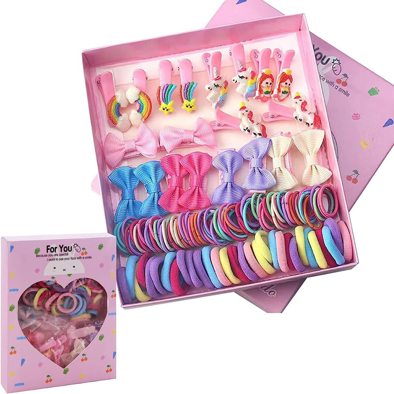 Shining Diva Fashion 780 Pcs Hair Accessories Set, Flower Bow Hair Clips Rubber Band Hair Ties Hairband for Girls Kids Baby Toddlers Women (14861zb) (Multicolor) - Style C - 170 pcs Combo