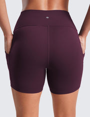 CRZ YOGA Womens Butterluxe Biker Shorts with Pockets 5 Inches - High Waisted Volleyball Workout Athletic Yoga Short Leggings