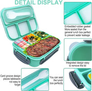 Bento Box with 4 Compartments 1300ml Leak Proof Lunchbox Microwave/Dishwasher Safe, BPA-Free, Easy to Clean Meal Containers - Red