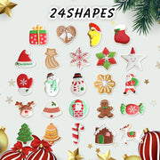 NESLIN 24Pcs Christmas Cookie Cutter, Xmas Biscuit Cutter Mold DIY Stainless Steel Cookie Cutter Large with Gingerbread Man, Tree, Angel & More Baking Molds Cake Pastry Cutter Holiday Party Supplies