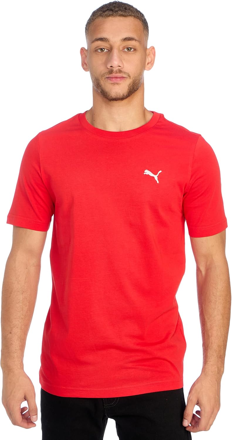 mens ESS Small Logo Tee T-Shirt - For All Time Red