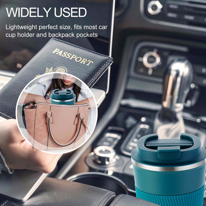 GEMFUL Travel Coffee Mug Stainless Steel Vacuum Ice and Hot Drinks Insulated Tumbler for Home Office Outdoor Works, 380ml, Pink