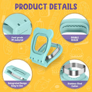Uncrustable Sandwich Maker 2 Pack, Square and Circle Shape Sandwich Cutter and Sealer, Cookie Cutters, Perfect for Family Breakfast, PB&J, Lunch Box, Bento Box, Bread, Pies, Pancakes