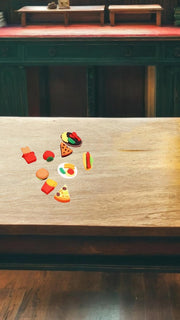 Colorful Food Erasers, 30-Piece Puzzle Set with Realistic Cakes, Fruits, Ice Cream, Non- Latex-Free Material, Vibrant Designs for Travel, Classroom, Office, Reassemblable Sweet Dessert Shapes