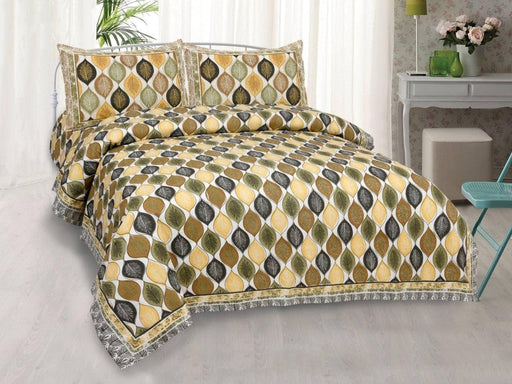 SUFAYA FAB Printed Indian Sanganer Royal Cotton Premium Big Size Bedsheets for Modern Look(100x100) inches with Two Pillow (18x28)
