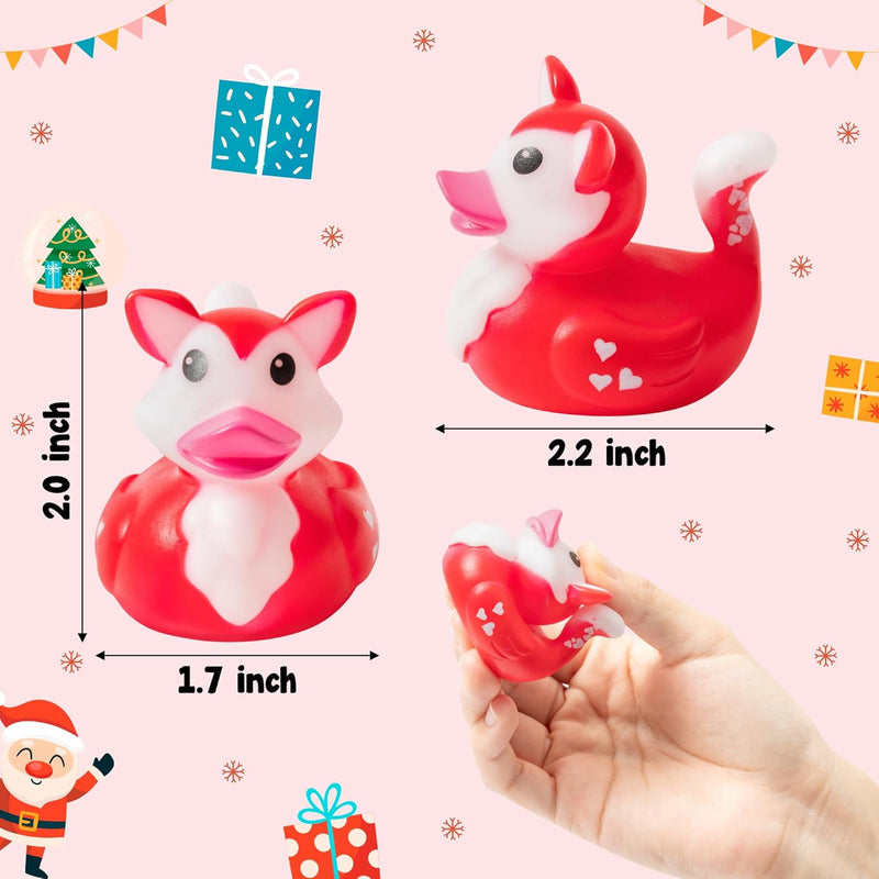 Haooryx 20Pcs Summer Beach Rubber Duckies Float Bathtub Ducky Swimming Pool Toys Summer Theme Novelty Funny Squeeze Ducks for Kids Birthday Party Favors Prize Rewards Baby Shower Bath Toys Decoration